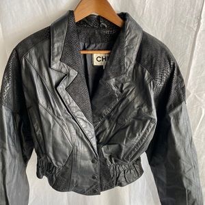 Vintage leather coat. Made in Korea.
